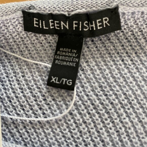 NEW Eileen Fisher Organic Linen & Cotton Sweater *Insky Light Blue* Sz XL - Picture 11 of 15